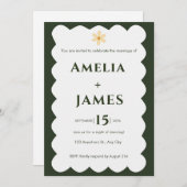 ウェーブグモダンリーン結婚式招待状 招待状 (正面/裏面)