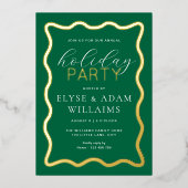 ウェーブグリーンホリデーパーティー 箔招待状 (正面)