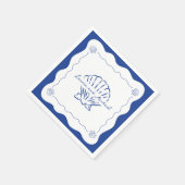 ウェーブコーストモダンミニマル海軍ブルー結婚ズ スタンダードカクテルナプキン (角)