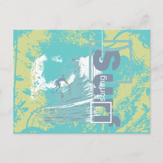 ウェーブサーフィンTシャツとギフトをキャッチ ポストカード (正面)