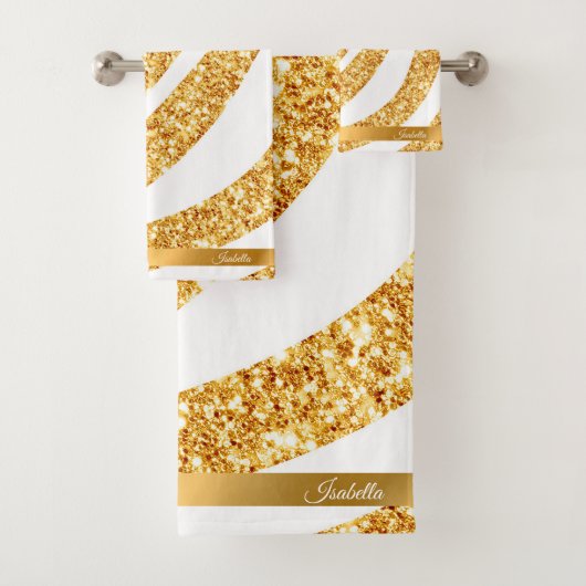 ウェーブシー金ゴールドグリッターボホコレクシ人気があるョン バスタオルセット (インサイチュ)