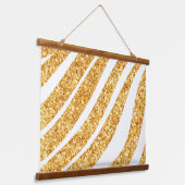 ウェーブシー金ゴールドグリッターボホコレクシ人気があるョン 吊り下げ型タペストリー (傾斜あり)