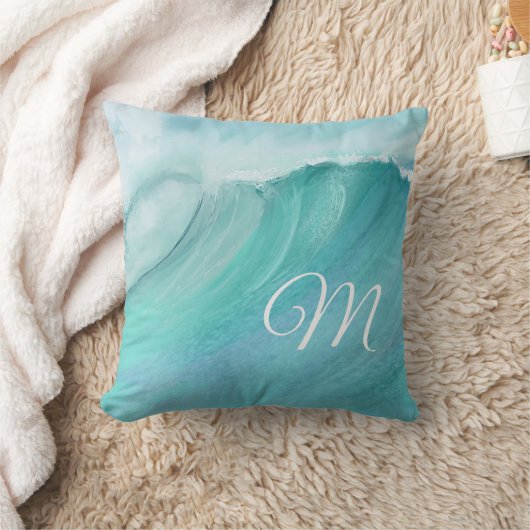 ウェーブスブルースアクアスカスタムモダン クッション (ブランケット)