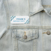 ウェーブスブルー子供の誕生日パーティー 名札 (インサイチュ)