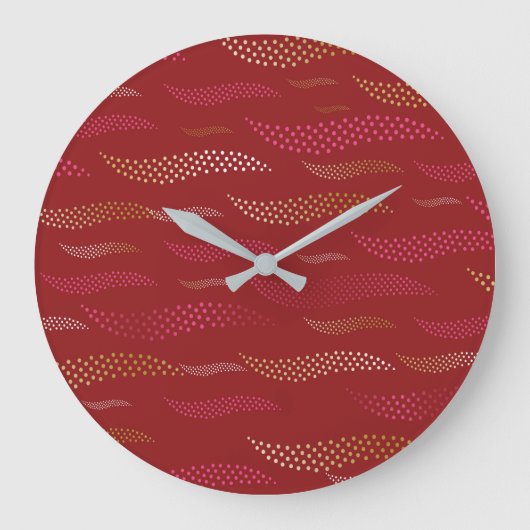 ウェーブス タイガー（スタイル化されたパターン） 8 ラージ壁時計 (正面)