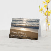 ウェーブズアットサンセットビーチソン誕生日 カード (黄色い花)