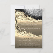 ウェーブセピアブライダル抽象芸術サプライズ誕生日 招待状 (正面)