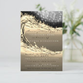 ウェーブセピアブライダル抽象芸術サプライズ誕生日 招待状 (スタンド正面)