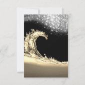 ウェーブセピアブライダル抽象芸術サプライズ誕生日 招待状 (裏面)