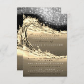 ウェーブセピアブライダル抽象芸術サプライズ誕生日 招待状 (正面/裏面)