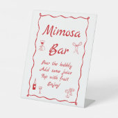 ウェーブタスアモーレブライダルシャワーミモザバー 台座サイン (正面)