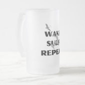 ウェーブチェザーガラス フロストグラスビールジョッキ (正面左)