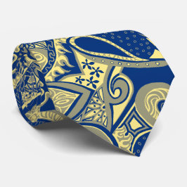 ウェーブトリップフローラペイズリー両面印刷 ネクタイ
