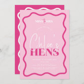 ウェーブピンクヘンパーティの招待状 – ソニー 招待状 (正面/裏面)