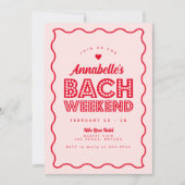 ウェーブピンクライトバチェロレッテ週末の日程 招待状 (正面)