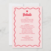 ウェーブピンクライトバチェロレッテ週末の日程 招待状 (裏面)