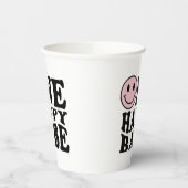 ウェーブピンク名門私立校風のスマイルワンハッピーバーブ 紙コップ (左)