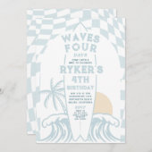 ウェーブフォー日サーフサーフィン4th誕生日パーティー 招待状 (正面/裏面)