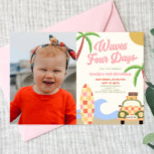 ウェーブフォー日サーフ写真4th誕生日パーティー 招待状