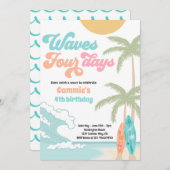 ウェーブフォー日レトロサーフビーチ4th誕生日 招待状 (正面/裏面)