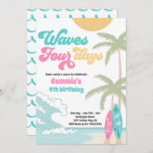 ウェーブフォー日レトロサーフビーチ4th誕生日 招待状 (正面/裏面)