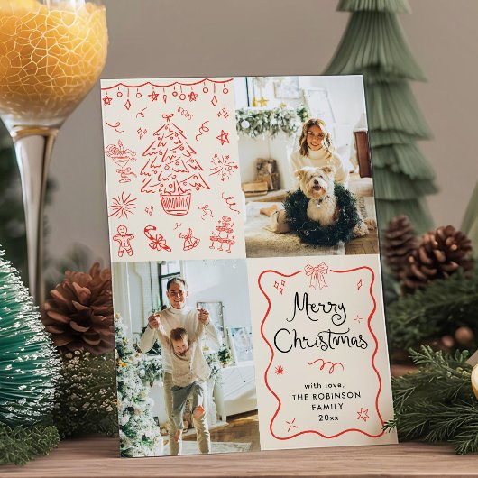 ウェーブフレームコケット弓メリークリスマス2写真 シーズンカード