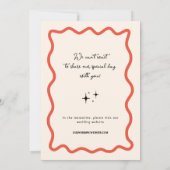 ウェーブフレームレトロ結婚式写真Save The Date セーブザデート (裏面)