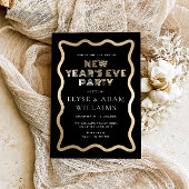ウェーブブラックニューイヤー大晦日パーティー 箔招待状