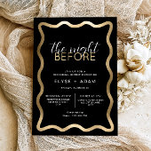 ウェーブブラックリハーサルディナー 箔招待状