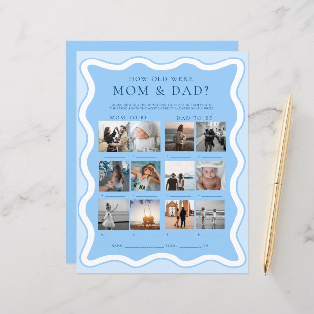 ウェーブブルーお母さんとおパパ写真ゲーム (正面/裏面インサイチュ)