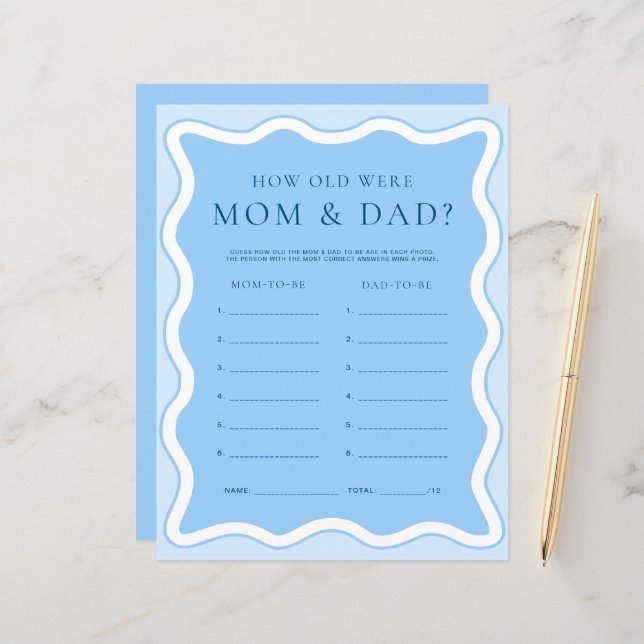 ウェーブブルーお母さんとおパパ写真ゲーム (正面/裏面インサイチュ)