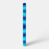 ウェーブブルーのネオン抽象芸術パターン SAMSUNG GALAXYケース (左側面)