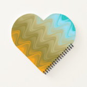 ウェーブブルーグリーンオレンジ抽象芸術 ノートブック (裏面)