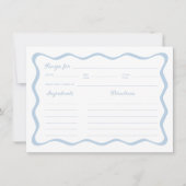 ウェーブブルーブライダルシャワーレシピカード 招待状 (正面)