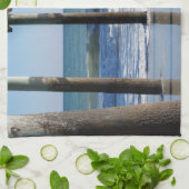 ウェーブブレイクザピアの下でマートルビーチ キッチンタオル (折り畳み)