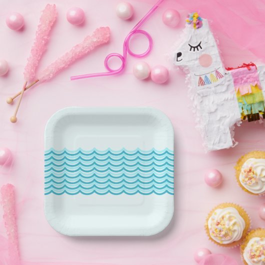 ウェーブプールパーティープレート ペーパープレート (パーティー)