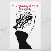 ウェーブヘアの可愛い女の子のヘアスタイリング ブランディング チラシ (正面)