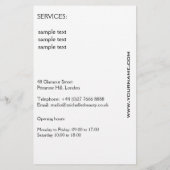 ウェーブヘアの可愛い女の子のヘアスタイリング ブランディング チラシ (裏面)