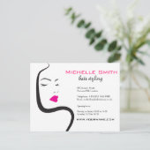 ウェーブヘアの女の子 ヘアスタイリング ブランディング アイコン ポストカード (スタンド正面)