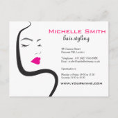 ウェーブヘアの女の子 ヘアスタイリング ブランディング アイコン ポストカード (正面)