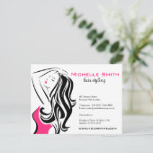 ウェーブヘアの素敵な女の子ヘアスタイリングブランディング ポストカード (スタンド正面)