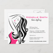 ウェーブヘアの素敵な女の子ヘアスタイリングブランディング ポストカード (正面/裏面)