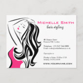 ウェーブヘアの素敵な女の子ヘアスタイリングブランディング ポストカード (正面)