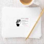 ウェーブヘアの素敵な女の子ヘアスタイリングブランディング ラベル (インサイチュ)