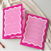 ウェーブホットピンクブライダルシャワーゲームとメニュー冊子