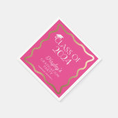 ウェーブホットピンク卒業パーティーへようこそ スタンダードカクテルナプキン (角)