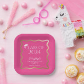 ウェーブホットピンク卒業パーティーへようこそ ペーパープレート (パーティー)