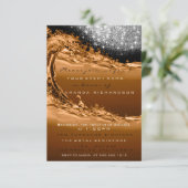 ウェーブホワイトブラウンモダン抽象芸術サプライズ誕生日 招待状 (スタンド正面)