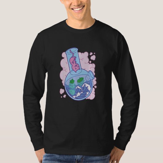 ウェーブボングジョイント猫 Tシャツ (正面)