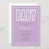 ウェーブボーダー ベビーシャワー ご招待 招待状 (正面/裏面)